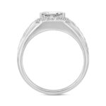 MEN'S RING 2 1/2CT ROUND/EMERALD DIAMOND 14K WHITE GOLD (CENTER STONE EMERALD DIAMOND 2CT ) - Image 2