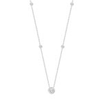 LADIES NECKLACE 1 5/8CT ROUND DIAMOND 14K WHITE GOLD