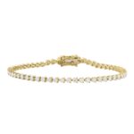 LADIES BRACELET 3CT ROUND DIAMOND 14K YELLOW GOLD