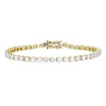 LADIES BRACELET 5CT ROUND DIAMOND 14K YELLOW GOLD