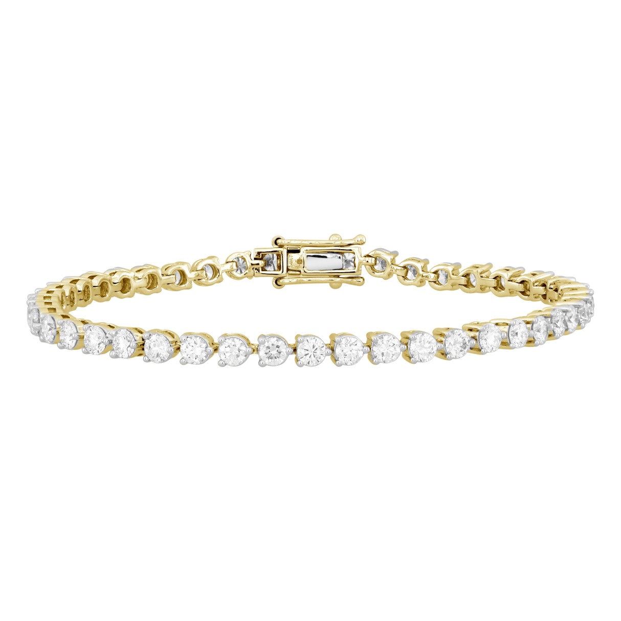 LADIES BRACELET 5CT ROUND DIAMOND 14K YELLOW GOLD 1 LADIES BRACELET 5CT ROUND DIAMOND 14K YELLOW GOLD - Image 1