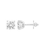 LADIES SOLITAIRE EARRINGS  4CT ROUND DIAMOND 14K WHITE GOLD (CENTER STONE  ROUND DIAMOND 2.00CT) - Image 2