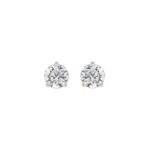 LADIES SOLITAIRE EARRINGS 1 1/2CT ROUND DIAMOND 14K WHITE GOLD