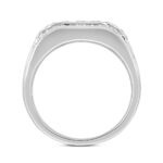 MENS RING  2.00CT ROUND/EMERALD DIAMOND 14K WHITE GOLD - Image 2