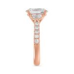 14K ROSE GOLD 1.00CT ROUND/OVAL/HALF MOON DIAMOND LADIES RING (CENTER STONE OVAL DIAMOND 2CT) - Image 3