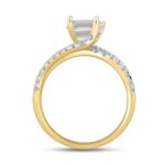 LADIES RING 2CT ROUND/EMERALD DIAMOND 14K YELLOW GOLD (CENTER STONE EMERALD DIAMOND 1 1/2CT ) - Image 2