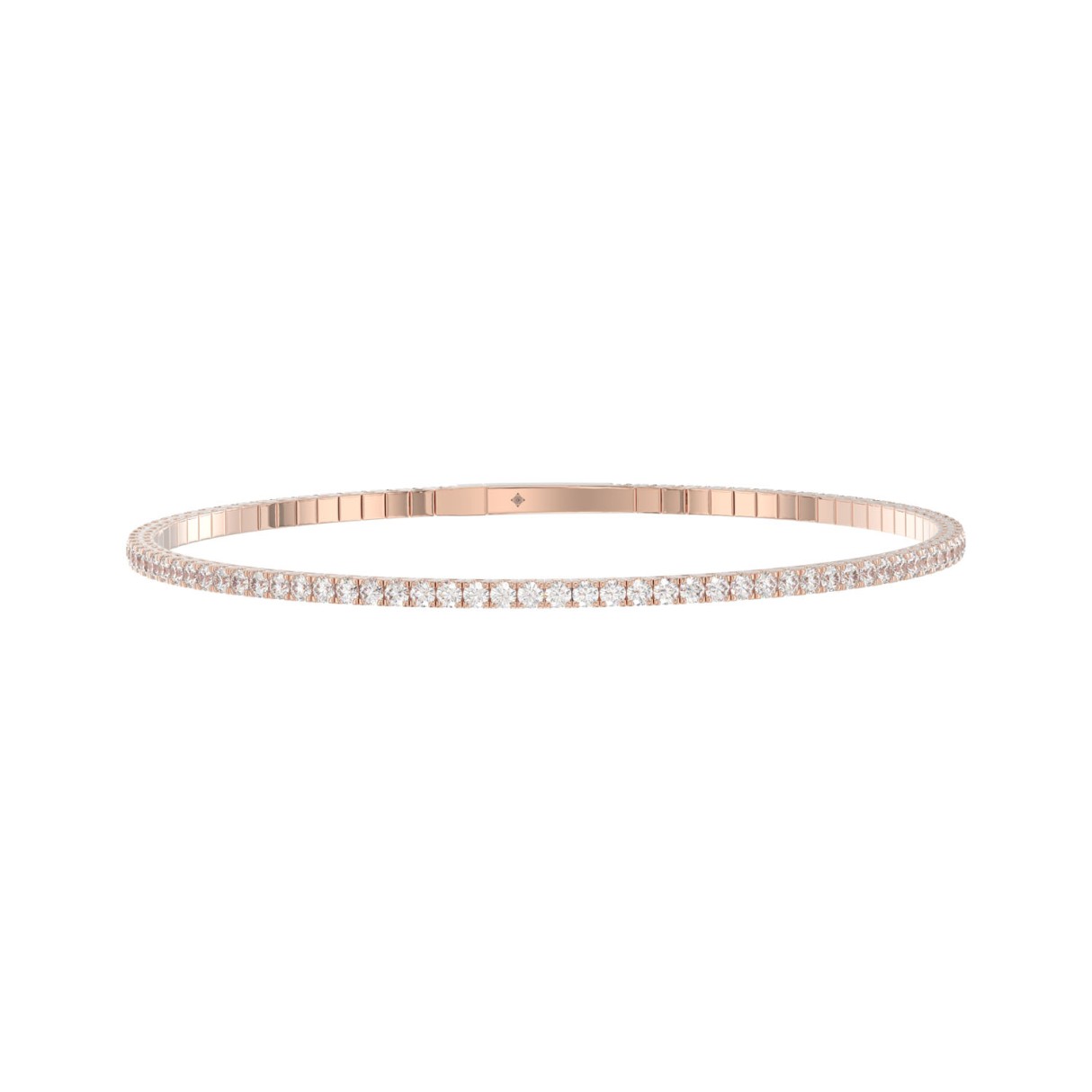 LADIES FLEXIBLE BANGLE 5 1/3CT ROUND DIAMOND 14K ROSE GOLD 1 LADIES FLEXIBLE BANGLE 5 1/3CT ROUND DIAMOND 14K ROSE GOLD - Image 1