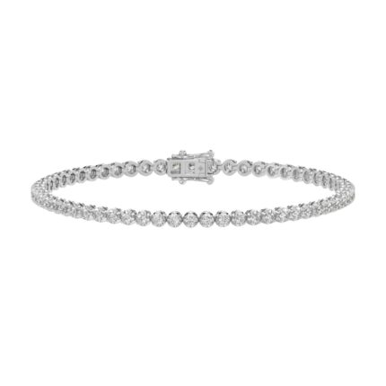 MEN'S BRACELET 2 1/2CT ROUND DIAMOND 14K WHITE GOLD