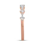 LADIES BRIDAL SET 2 1/2CT ROUND DIAMOND 14K ROSE GOLD (CENTER STONE PRINCESS DIAMOND 2CT) - Image 6