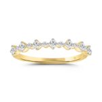 LADIES BRIDAL SET 2 1/2CT ROUND DIAMOND 14K YELLOW GOLD (CENTER STONE PRINCESS DIAMOND 2CT ) - Image 4