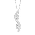 LADIES PENDANT 1CT ROUND/PEAR DIAMOND 14K WHITE GOLD - Image 3