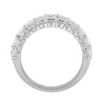 LADIES BAND 3 1/2CT ROUND/EMERALD DIAMOND 14K WHITE GOLD - Image 2