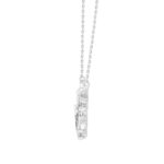 LADIES NECKLACE 4CT MARQUISE DIAMOND 14K WHITE GOLD - Image 3