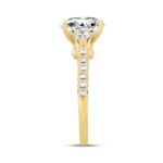 LADIES RING 3CT ROUND/PEAR/OVAL DIAMOND 14K YELLOW GOLD (CENTER STONE OVAL DIAMOND 2CT ) - Image 3