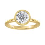 LADIES SOLITAIRE RING 2CT ROUND DIAMOND 14K YELLOW GOLD (CENTER STONE ROUND DIAMOND 2CT )