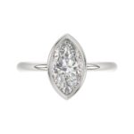 LADIES SOLITAIRE RING 2CT MARQUISE DIAMOND 14K WHITE GOLD (CENTER STONE MARQUISE DIAMOND 2CT ) - Image 5
