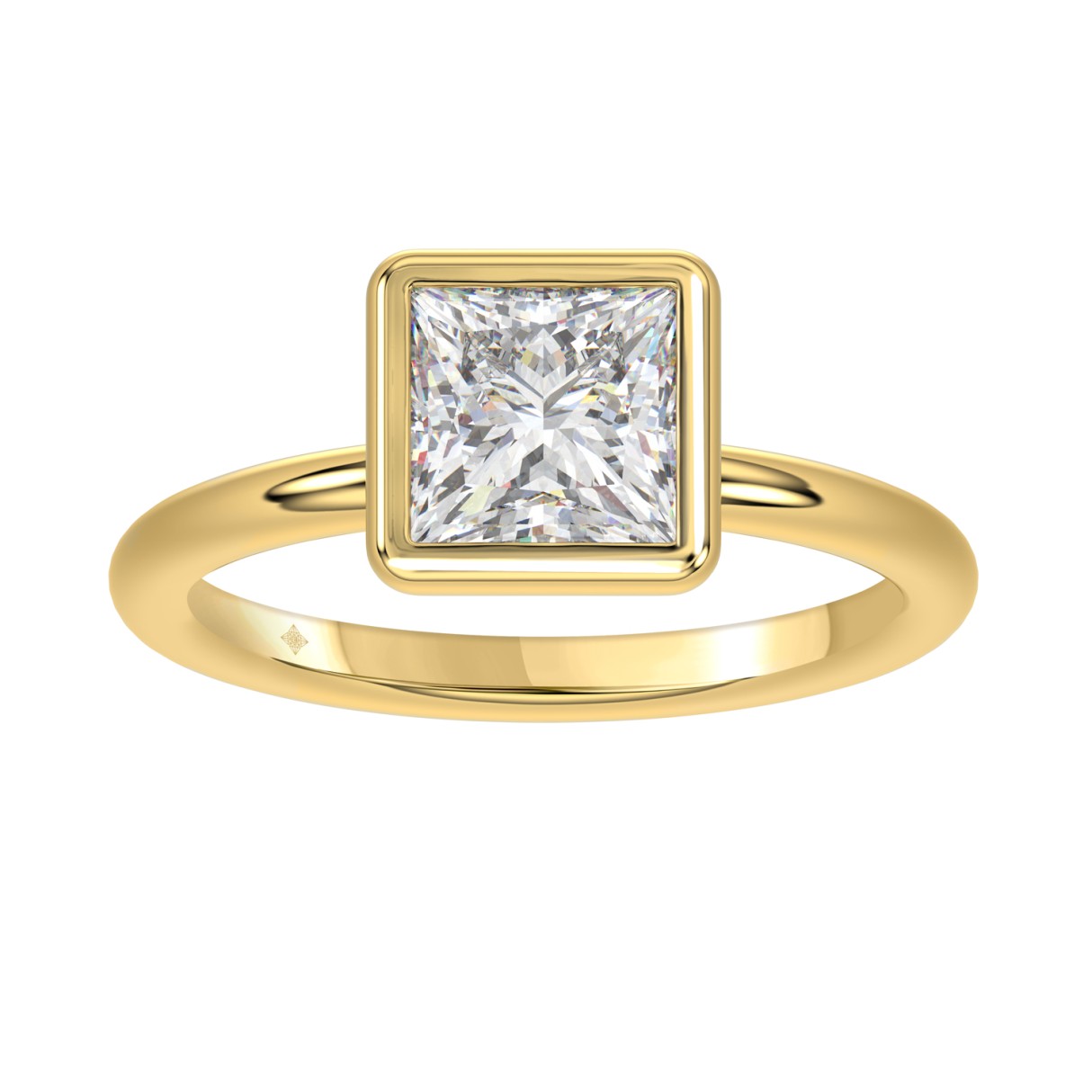LADIES SOLITAIRE RING 2CT PRINCESS DIAMOND 14K YELLOW GOLD (CENTER STONE PRINCESS DIAMOND 2CT ) 1 LADIES SOLITAIRE RING 2CT PRINCESS DIAMOND 14K YELLOW GOLD (CENTER STONE PRINCESS DIAMOND 2CT ) - Image 1
