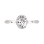 LADIES SOLITAIRE RING 1CT OVAL DIAMOND 14K WHITE GOLD (CENTER STONE OVAL DIAMOND 1CT ) - Image 5