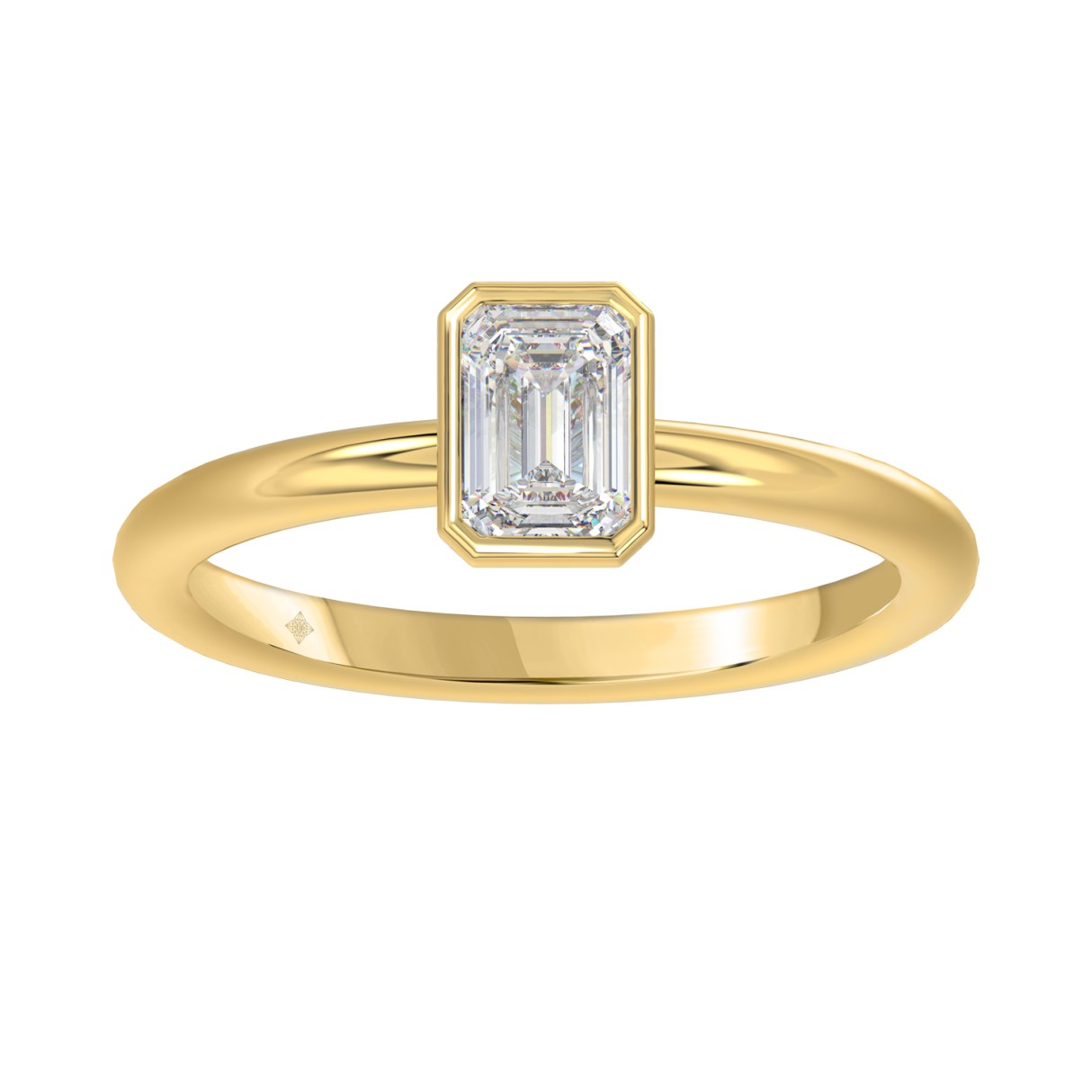 LADIES SOLITAIRE RING 1CT EMERALD DIAMOND 14K YELLOW GOLD (CENTER STONE EMERALD DIAMOND 1CT ) 1 LADIES SOLITAIRE RING 1CT EMERALD DIAMOND 14K YELLOW GOLD (CENTER STONE EMERALD DIAMOND 1CT ) - Image 1