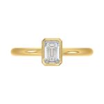 LADIES SOLITAIRE RING 1CT EMERALD DIAMOND 14K YELLOW GOLD (CENTER STONE EMERALD DIAMOND 1CT ) - Image 5