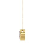 LADIES SOLITAIRE PENDANT 1CT ROUND DIAMOND 14K YELLOW GOLD WITH CHAIN - Image 2