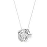 LADIES SOLITAIRE PENDANT 2CT ROUND DIAMOND 14K WHITE GOLD - Image 3
