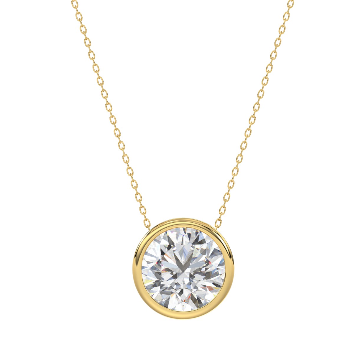 LADIES SOLITAIRE PENDANT 2CT ROUND DIAMOND 14K YELLOW GOLD 1 LADIES SOLITAIRE PENDANT 2CT ROUND DIAMOND 14K YELLOW GOLD - Image 1