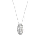 LADIES SOLITAIRE PENDANT 1CT MARQUISE DIAMOND 14K WHITE GOLD WITH CHAIN - Image 3