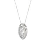 LADIES SOLITAIRE PENDANT 3CT MARQUISE DIAMOND 14K WHITE GOLD - Image 3