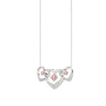 ETERNAL BLUSH COLLECTION LADIES NECKLACE 1/3CT ROUND DIAMOND 14K WHITE GOLD WITH CHAIN (CENTER STONE PINK ROUND DIAMOND 1/3CT) - Image 3
