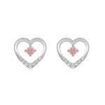 LADIES EARRINGS 1/3CT ROUND DIAMOND 14K WHITE GOLD (CENTER STONE ROUND DIAMOND 1/5CT )