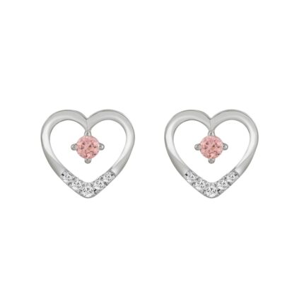 LADIES EARRINGS 1/3CT ROUND DIAMOND 14K WHITE GOLD (CENTER STONE ROUND DIAMOND 1/5CT )