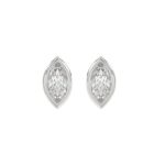 LADIES SOLITAIRE EARRINGS 2CT MARQUISE DIAMOND 14K WHITE GOLD