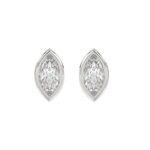 LADIES SOLITAIRE EARRINGS 3CT MARQUISE DIAMOND 14K WHITE GOLD