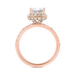 LADIES RING 4.00CT ROUND/EMERALD DIAMOND 14K ROSE GOLD (CENTER STONE EMERALD DIAMOND 3.00CT) - Image 2