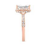 LADIES RING 4.00CT ROUND/EMERALD DIAMOND 14K ROSE GOLD (CENTER STONE EMERALD DIAMOND 3.00CT) - Image 3