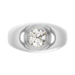 MEN'S RING 2CT ROUND DIAMOND 14K WHITE GOLD (CENTER STONE ROUND DIAMOND 2CT ) - Image 4