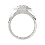 MEN'S RING 2CT ROUND DIAMOND 14K WHITE GOLD (CENTER STONE ROUND DIAMOND 2CT ) - Image 2