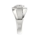 MEN'S RING 2CT ROUND DIAMOND 14K WHITE GOLD (CENTER STONE ROUND DIAMOND 2CT ) - Image 4