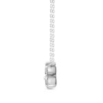 LADIES NECKLACE 1CT ROUND DIAMOND 14K WHITE GOLD WITH CHAIN - Image 2