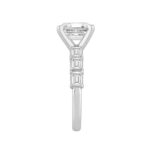 LADIES RING 4 1/2CT ROUND/EMERALD DIAMOND 14K WHITE GOLD (CENTER STONE EMERALD DIAMOND 3.00CT) - Image 3