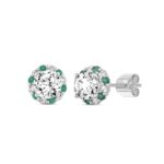 14K WHITE GOLD 2 1/2CT ROUND/ROUND GREEN DIAMOND LADIES EARRING (CENTER STONE ROUND DIAMOND 2CT) - Image 3