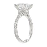 LADIES BRIDAL SET 3 1/2CT ROUND/PRINCESS DIAMOND 14K WHITE GOLD (CENTER STONE PRINCESS DIAMOND 3CT ) - Image 3