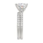 LADIES BRIDAL SET 3 1/2CT ROUND/PRINCESS DIAMOND 14K WHITE GOLD (CENTER STONE PRINCESS DIAMOND 3CT ) - Image 4