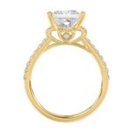 14K YELLOW GOLD 3 1/2CT ROUND/PRINCESS DIAMOND LADIES BRIDAL SET (CENTER STONE PRINCESS DIAMOND 3CT) - Image 2