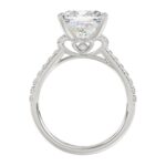 LADIES BRIDAL SET 3 1/2CT ROUND/CUSHION DIAMOND 14K WHITE GOLD (CENTER STONE CUSHION DIAMOND 4CT ) - Image 2