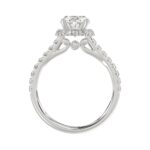 LADIES RING 2 1/2CT ROUND/OVAL DIAMOND 14K WHITE GOLD (CENTER STONE OVAL DIAMOND 2CT ) - Image 2