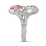 LADIES RING 4 3/4CT ROUND/PEAR DIAMOND 14K WHITE GOLD (CENTER STONE PEAR DIAMOND 2CT ) - Image 3