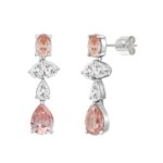 ETERNAL BLUSH COLLECTION 14K WHITE/ROSE GOLD 3 1/2CT OVAL/PEAR DIAMOND LADIES EARRINGS (PINK PEAR DIAMOND 3/4CT/ PINK OVAL DIAMOND  1/2CT) - Image 3