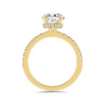 LADIES RING 2 1/2CT ROUND/OVAL DIAMOND 14K YELLOW GOLD (CENTER STONE OVAL DIAMOND 2CT ) - Image 2
